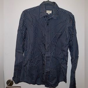 club monaco flowers button down, mens small EUC